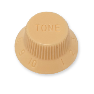 Stratocaster bell knop, tone, cream met cream tekst