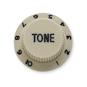 Stratocaster bell knop, tone, mint green met zwarte tekst
