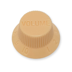 Stratocaster bell knop, volume, cream met cream tekst