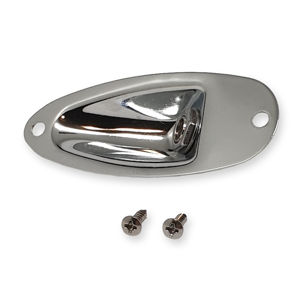 Fleor output jack plate, inclusief connector, chrome