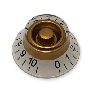 Stratocaster bell knop, universeel, see-thru gold-white