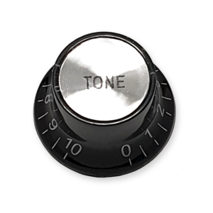 Top hat knop, voor tone regelaar, zwart