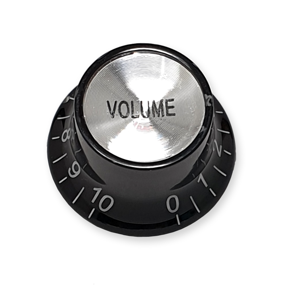 Top hat knop, voor volume regelaar, zwart